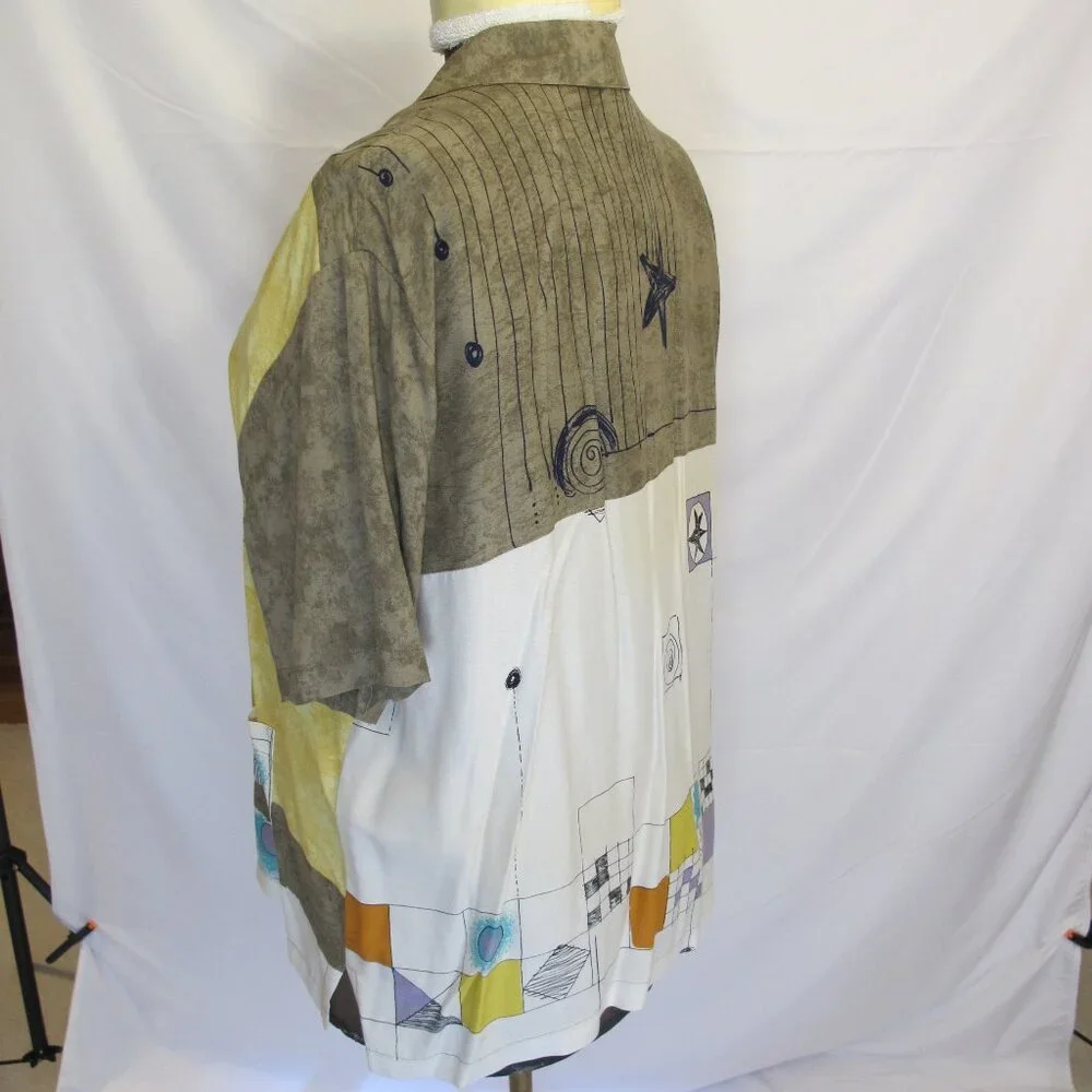 Inino Woman California matched olive and yellow shirt set  XL